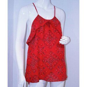 PATTERSON J KINCAID Waldo Tank PJK Red BANDANA Style PRINT Top M